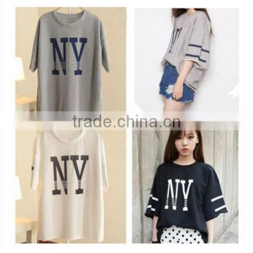 Loose Oversized Letters Print top fashion girl t shirt