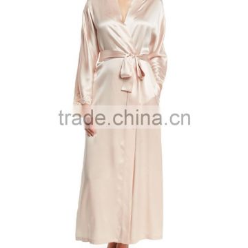ALT17 Custom wedding robe, lace trim brides robe, dressing gown-bridal shower gift, silk long robe