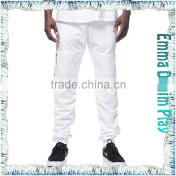 Mens Silver Zips White Cotton Joggers Suppliers