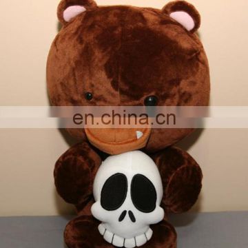 naughty brown zombies bear skull standing plush toy best Halloween gift