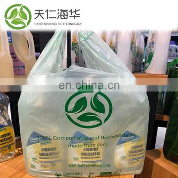 hotsale Custom Printed 100% Biodegradable Compostable T-shirt bags.