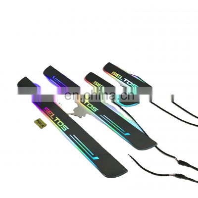 Led Door Sill Plate Strip for kia seltos dynamic sequential style step light door decoration step