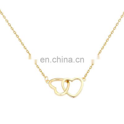 2021 New Arrivals Heart to heart Titanium Steel Necklace Stainless Steel Round Box Chain Necklace