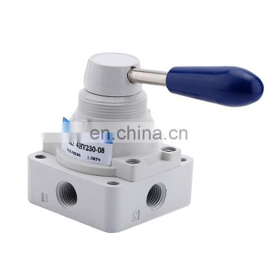 4HV Series Aluminum Three Way Four Position Hand-switching Pneumatic Pull Hand Control Valve With Manual Lever