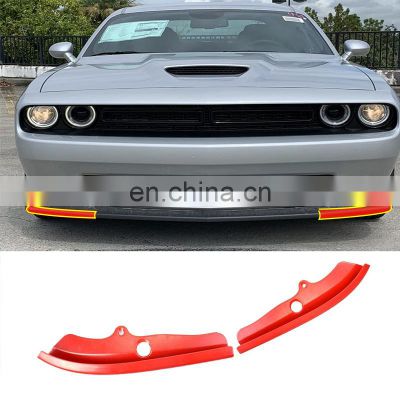 Factory Supply Auto Parts Front Bumper Lip protector Gloss Black With Red Front Spoiler Lip For Dodge Challenger