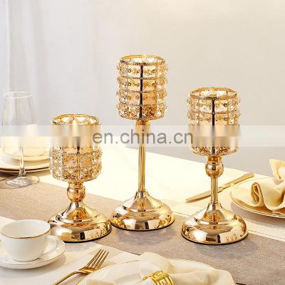 Fancy Wedding Decorative Candlesticks Luxury Candle Holder Gold Stand Metal Table Nordic Modern Home Decoration Plating Minjie