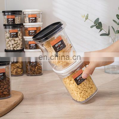 Jar for cookie Empty Food Storage plastic Jars PET with PET Lid and TPE Ring or LDPE cover