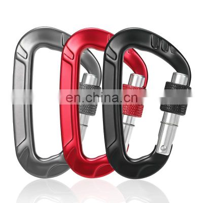 JRSGS 12KN Heavy Duty Aluminium Alloy Carabiner Clip for Climbing D-Ring Snap Hook with Screwgate S7803
