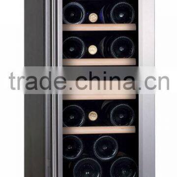 Hot selling 19 bottles 58L compressor wine cooler wine glass display cabinet