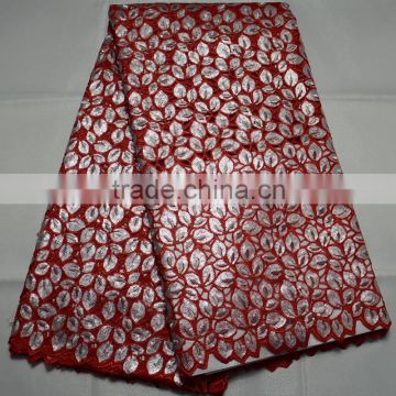 High quality last design Korea double organza embroidery lace fabric L398-8