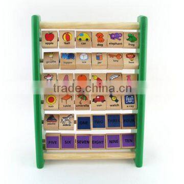 Childrens educational toys wooden alphabet teaching frame