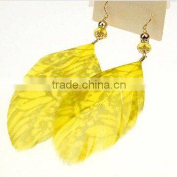 clip on feather earrings