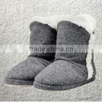Premium quality women Wolle melange grey indoor boots