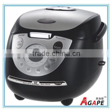 5L RICE COOKER WITH LED DISPLAY, MULIT FUNCTIONS, BLACK+SILVER COLOR