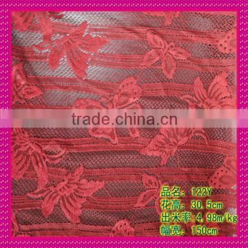 Warp jacquard lace fabric