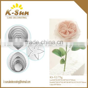 K-sun stainless steel leaf petal calyx rose cutter set for fondant gumpaste cake decorating reposteria