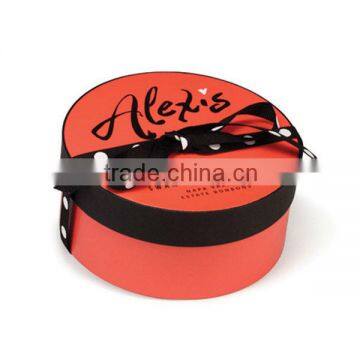 ribbon decorated cylindrical packaging box for watch