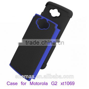 shockproof cover case for motorola moto g2/two in one hybrid back cover for moto g2 xt1069