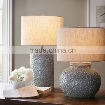 luxury high quality Italian style blue ceramic table lamp with cylinder shade