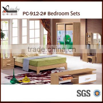 China Factory Direct MDF Melamine and Synthetic Bedroom Suite