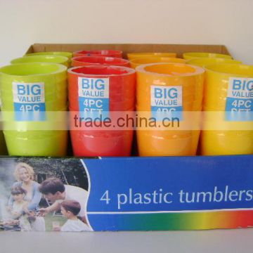 4PK colored plastic tumblers TG1002EG