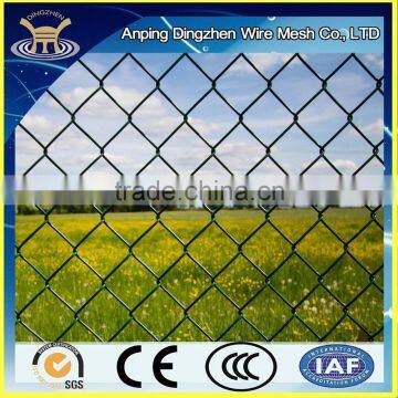 Green PVC-Coated Steel Chain link mesh Perimeter Fence from China factory