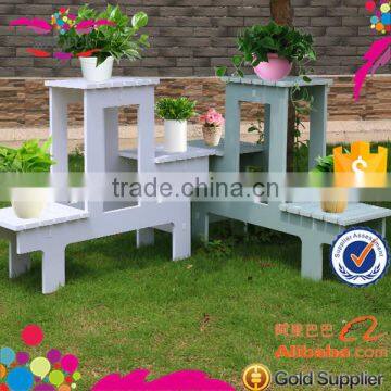 WPC new material outdoor wooden flower shelf