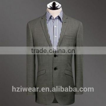 High quality houndstooth business suits/ italy style suits for men/ functional buttons on sleeve.