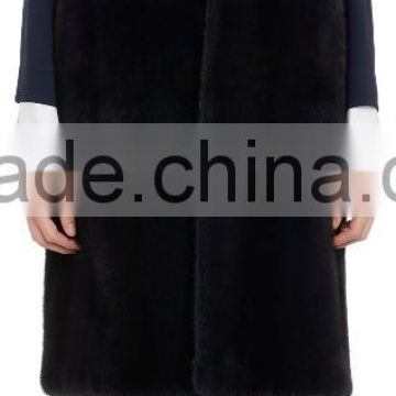 women black round neck mink fur bottom vests customized