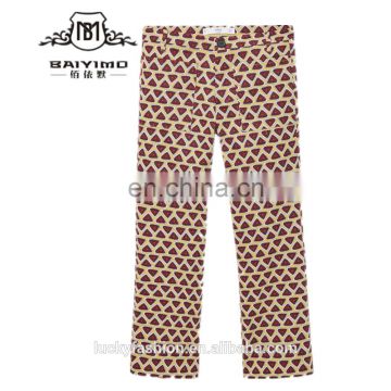 2016 Baiyimo floral printed cotton blend fabric women fashion loose trousers