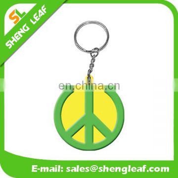 wholesale custom logo soft pvc rubber round keychain