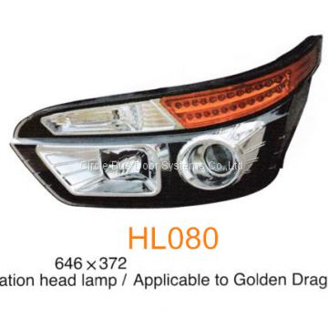 Golden dragon King Long Higer 6137 bus head lamp,bus front light(HL080)