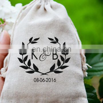 Personalized muslin cotton gift carry pouch bag for bracelets or ring