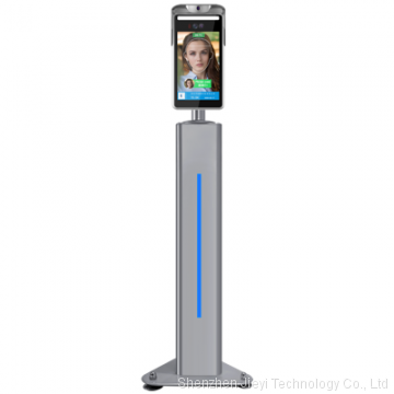 Column 8-inch face recognition, temperature measurement and access control machine