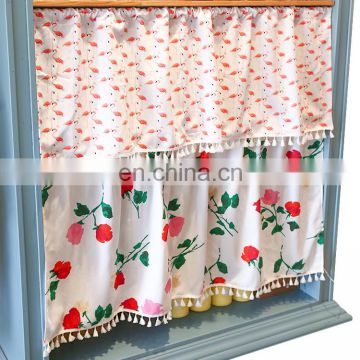 House bedroom bathroom bright color sheer curtain decoration short window curtains