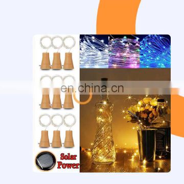 Solar LED Wine Bottle Lights Cork Fairy Christmas Copper Garland Wire String Decorations For Wedding