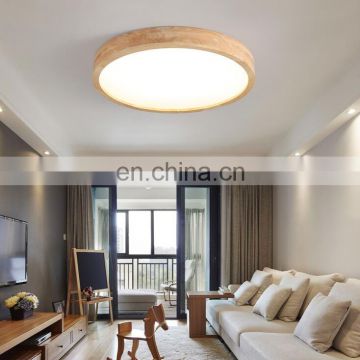 Wooden Color Round Bedroom Macaron Lamp Ultra Slim Modern LED Ceiling Lights For Living Room