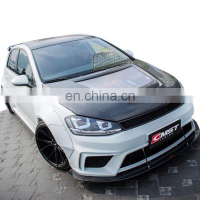 CMST style Widebody kit for Volkswagen Golf 7 front bumper rear bumper hood and wide flare for Volkswagen Golf 7 facelift