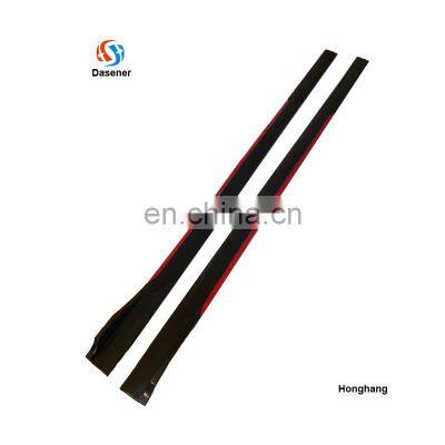 Honghang Factory Manufacture Universal Side Skirts, Gloss Black+Red Universal Side Splitter Lip Side Skirts For All Cars