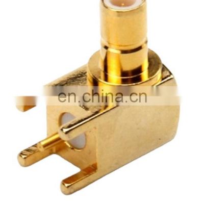 SMB connectors male plug jack solder smb connector right angle 4 Holes Flange Panel Mount Edge Receptacle Adapter Convertor gold