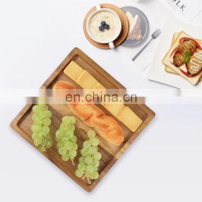 Acacia Wood Snack Serving Plate for Condiments, Dip Sauce, Nuts, Candy, Fruits, Appetizer, and Cheese