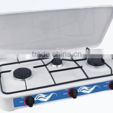 three burner stainless steel table gas stove