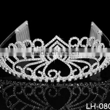 2015 new style luxury diamond big crown and tiara wholesale bridal hair accessories