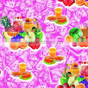 2015 new design fruit pvc table cloth nonwoven backing factory