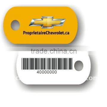 High Quality Hot sell Die Cut small Custom Barcode Key Tags