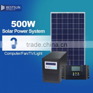 House lighting solar power system 500W with phone charger