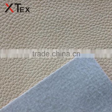 pvc coated printed embossed rexine fabric bonded with woven polyester fabric for sofa,automotive