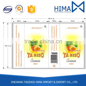 On Time Delivery Chinese Manufacturer Plastic Bottle Label Printing