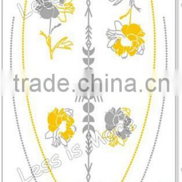 high grade gold & silver flower tatoo sticker ,feather temporary sticker