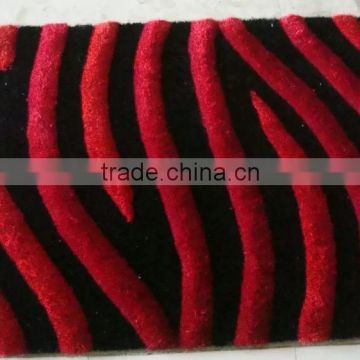 polyester elastic and 1200d shaggy carpet with smooth four direction wave